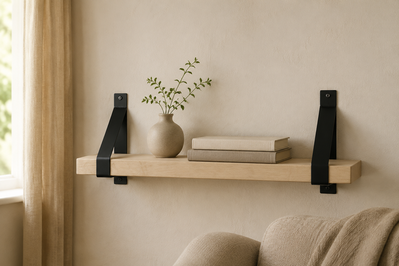 Zelf een wandplank maken met stalen plankdragers