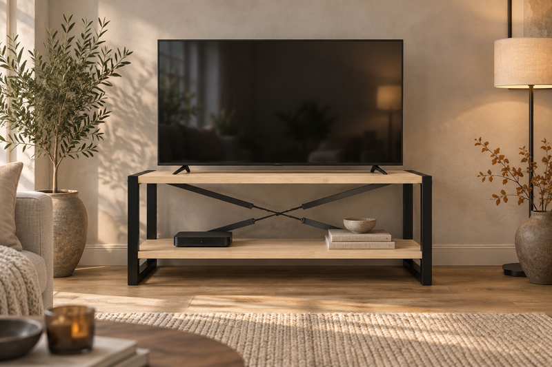 Zelf een tv-meubel maken met een stalen kastframe