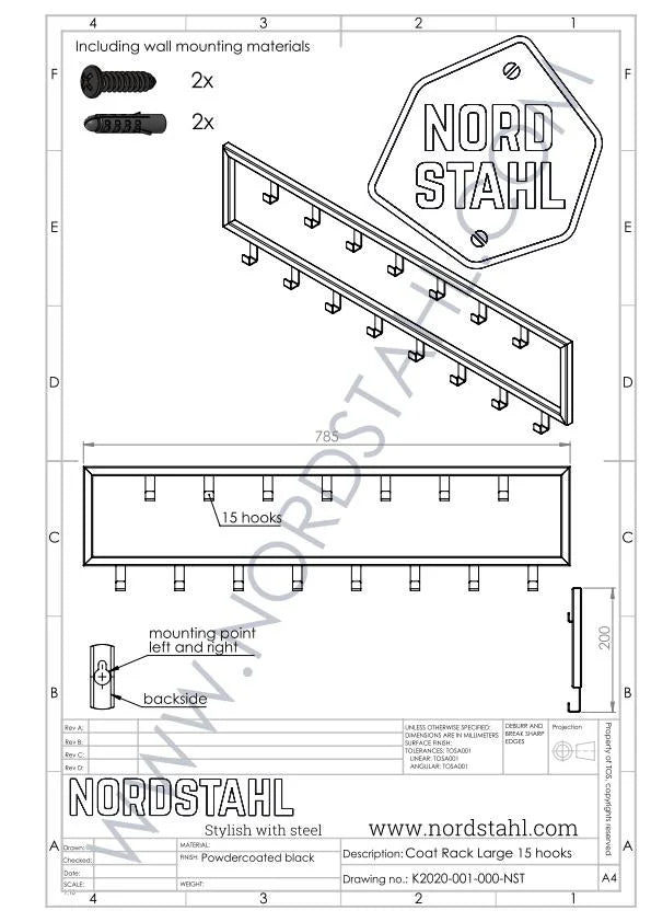 Stalen kapstok | Large