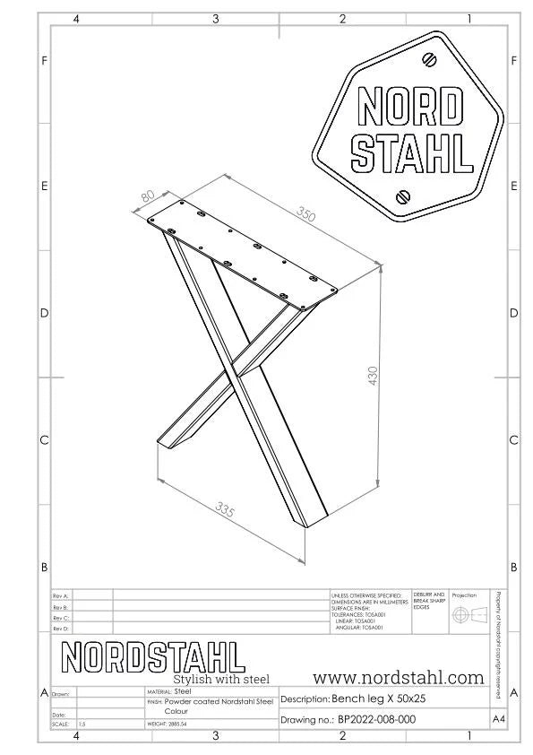 Nordstahl X Small bench leg