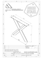 Technische tekening van Nordstahl Diamond X leg