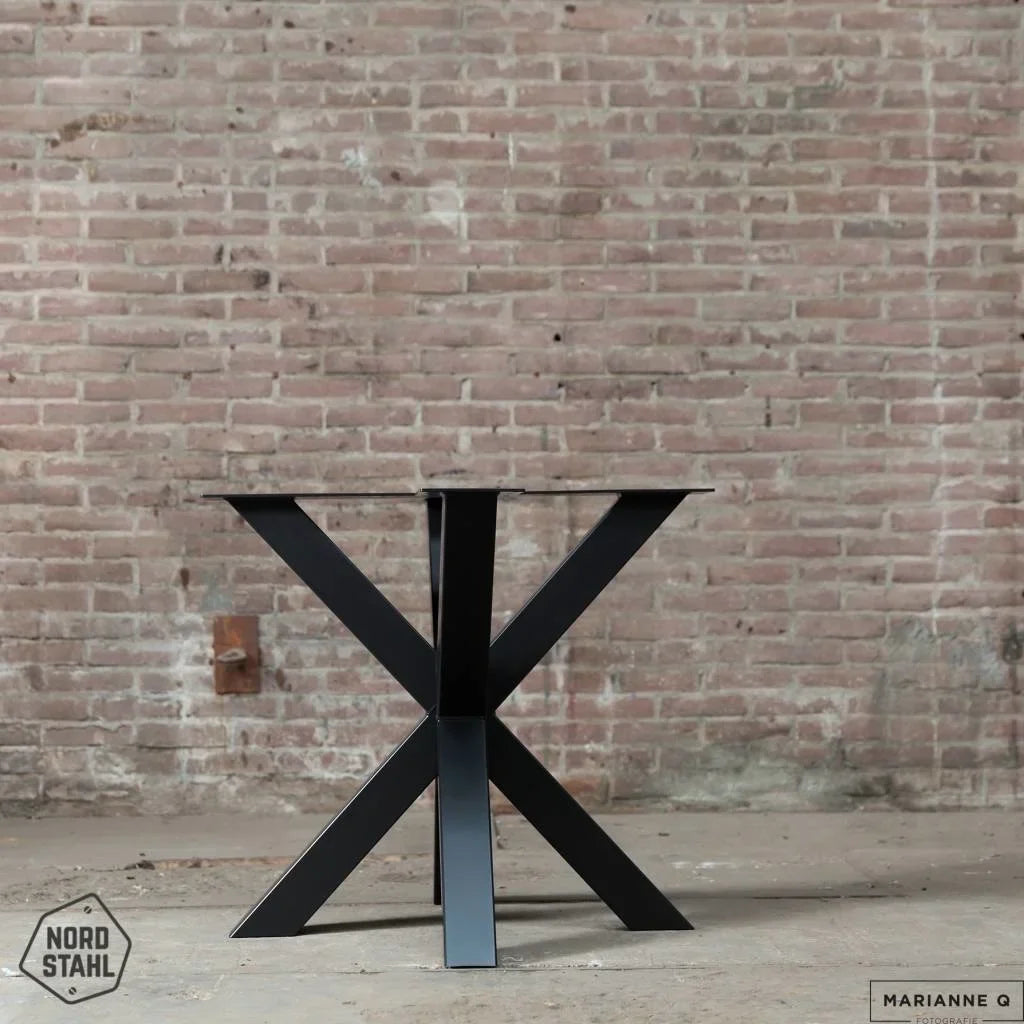 Nordstahl Double X leg tafelpoten steel black