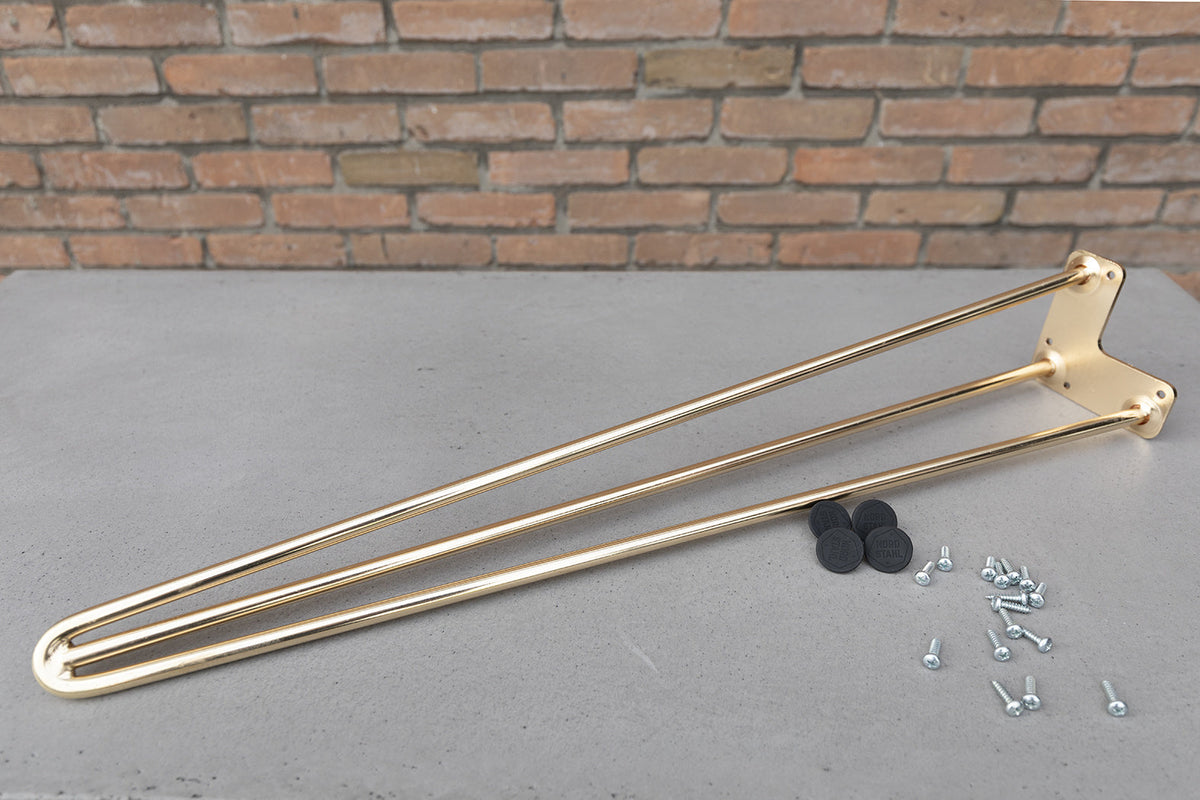 Nordstahl Hairpin bankpoten goud met bevestigingsmateriaal