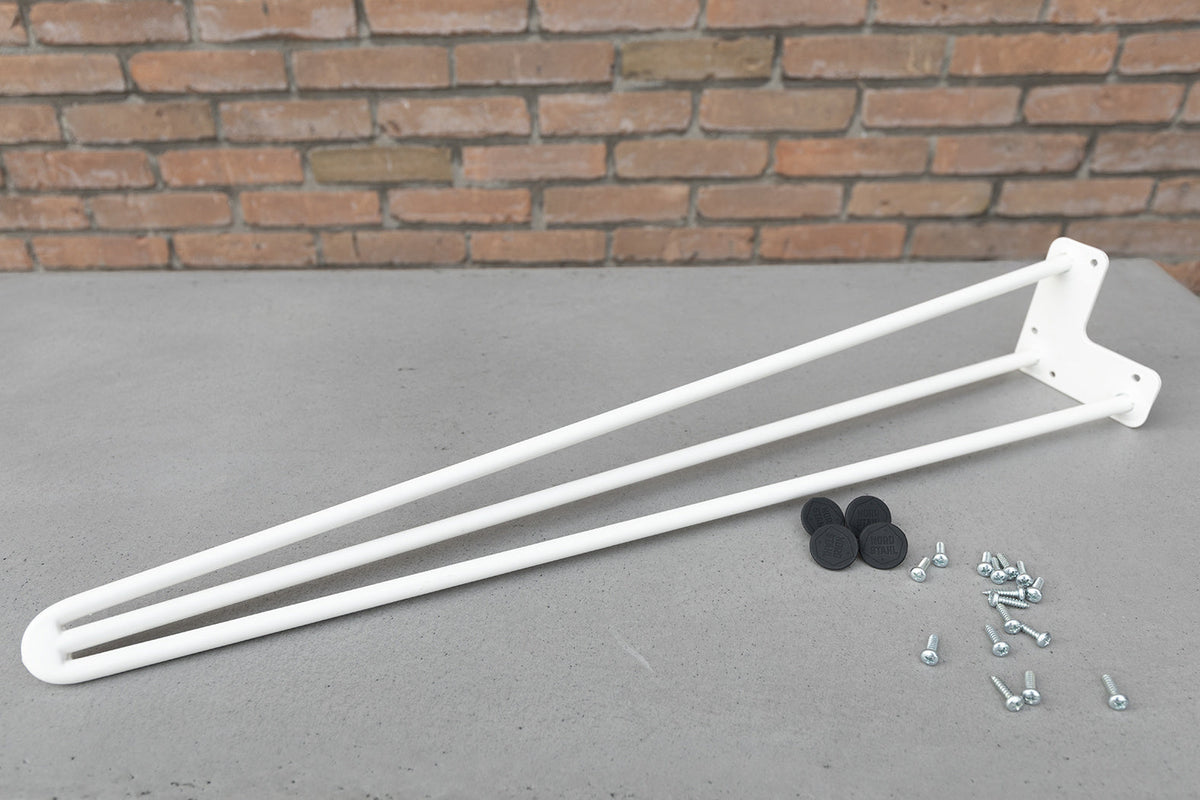 Nordstahl Hairpin bankpoten wit met bevestigingsmateriaal