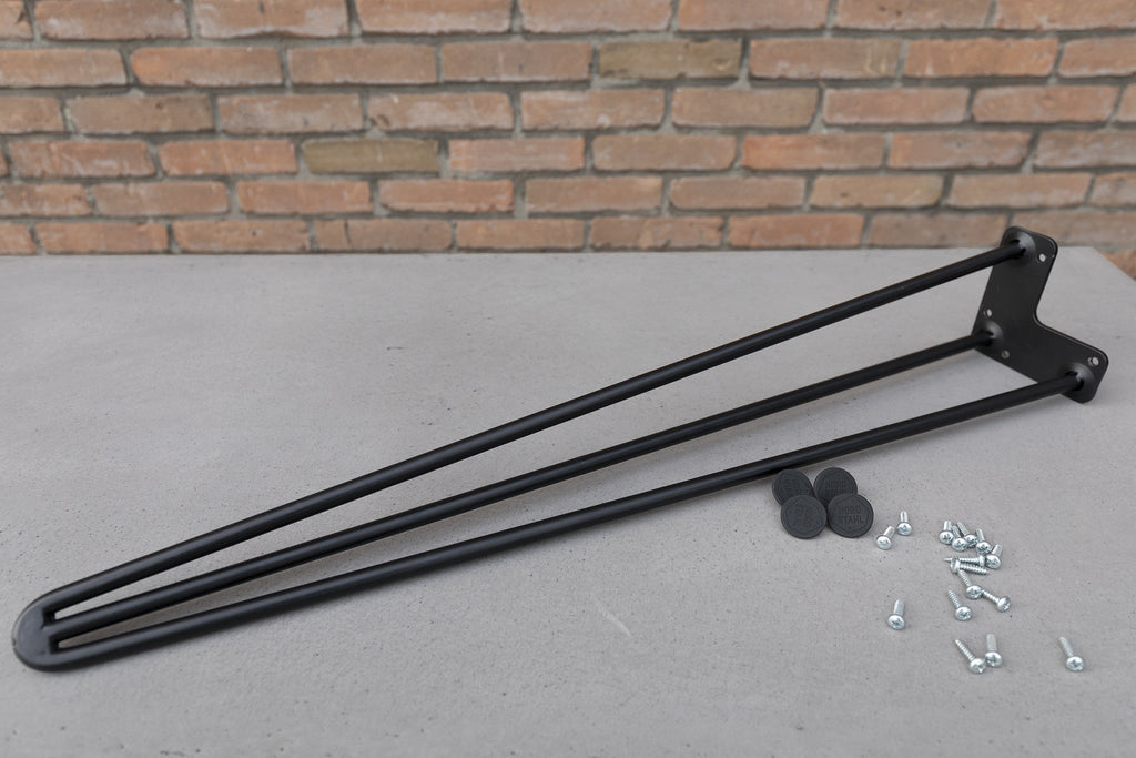 Nordstahl Hairpin bankpoten zwart met bevestigingsmateriaal