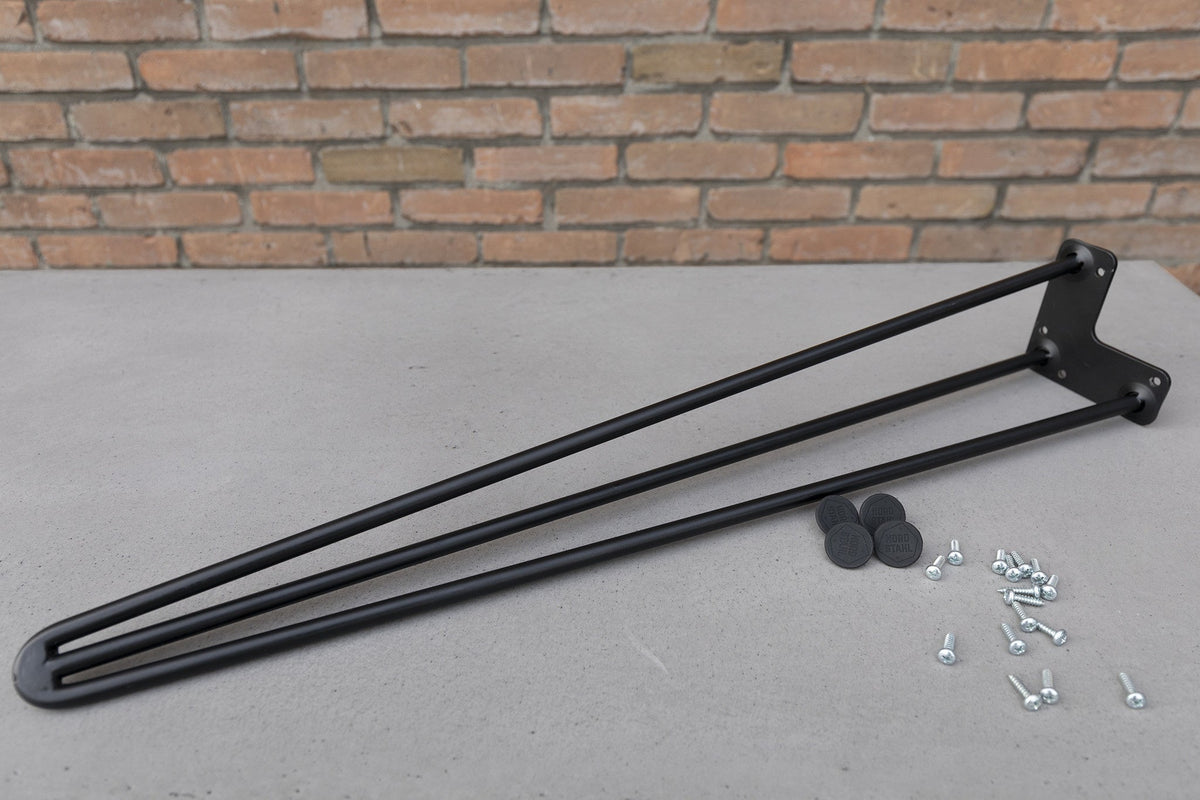 Nordstahl Hairpin bankpoten zwart met bevestigingsmateriaal