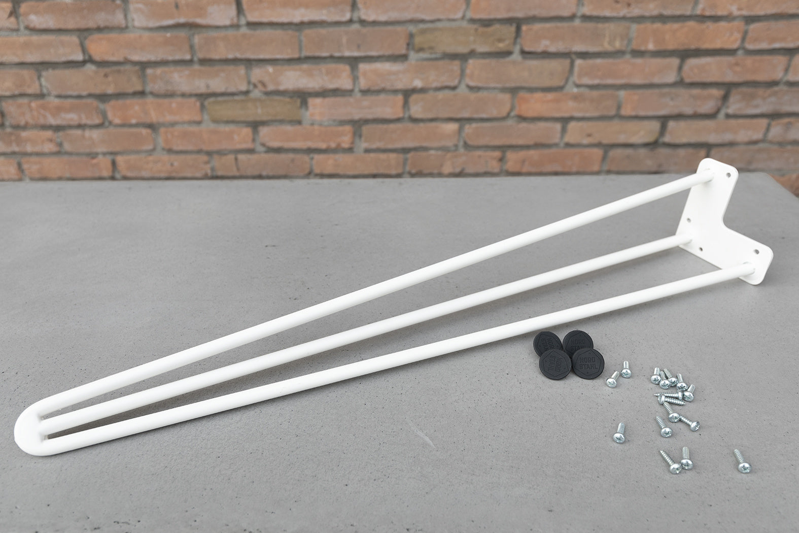 Nordstahl Hairpin tafelpoten wit met bevestigingsmateriaal