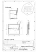 Technische tekening van Nordstahl Loungeset frame