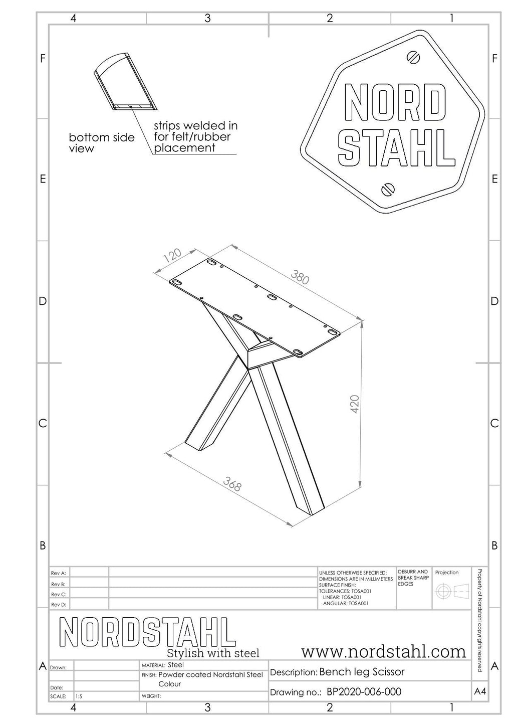 nordstahl-scissor-benchleg-technical-drawing
