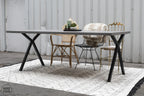 Industriele eettafel met Nordstahl Scissor leg tafelpoten