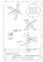 Technische tekening van Nordstahl Twist Circle leg heavy tafelpoot