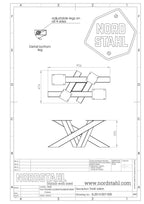 Technische tekening van Nordstahl Twist coffee leg