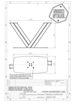 Technische tekening van Nordstahl V leg heavy