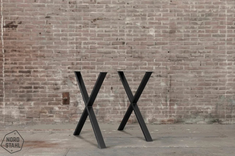 Nordstahl X leg tafelpoten steel black